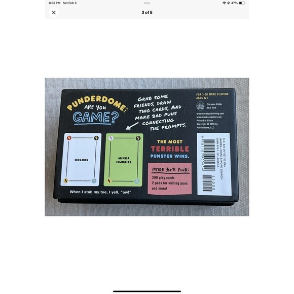 Punderdome  A Card Game for Pun Lovers by Fred Firestone Party Game NEW SEALED - Picture 3 of 5